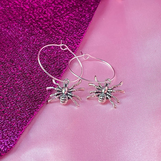 Spider hoop earrings, halloween earrings Leftbians