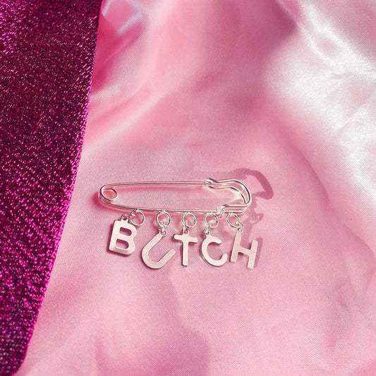 BUTCH letter charm word kilt pin brooch Leftbians