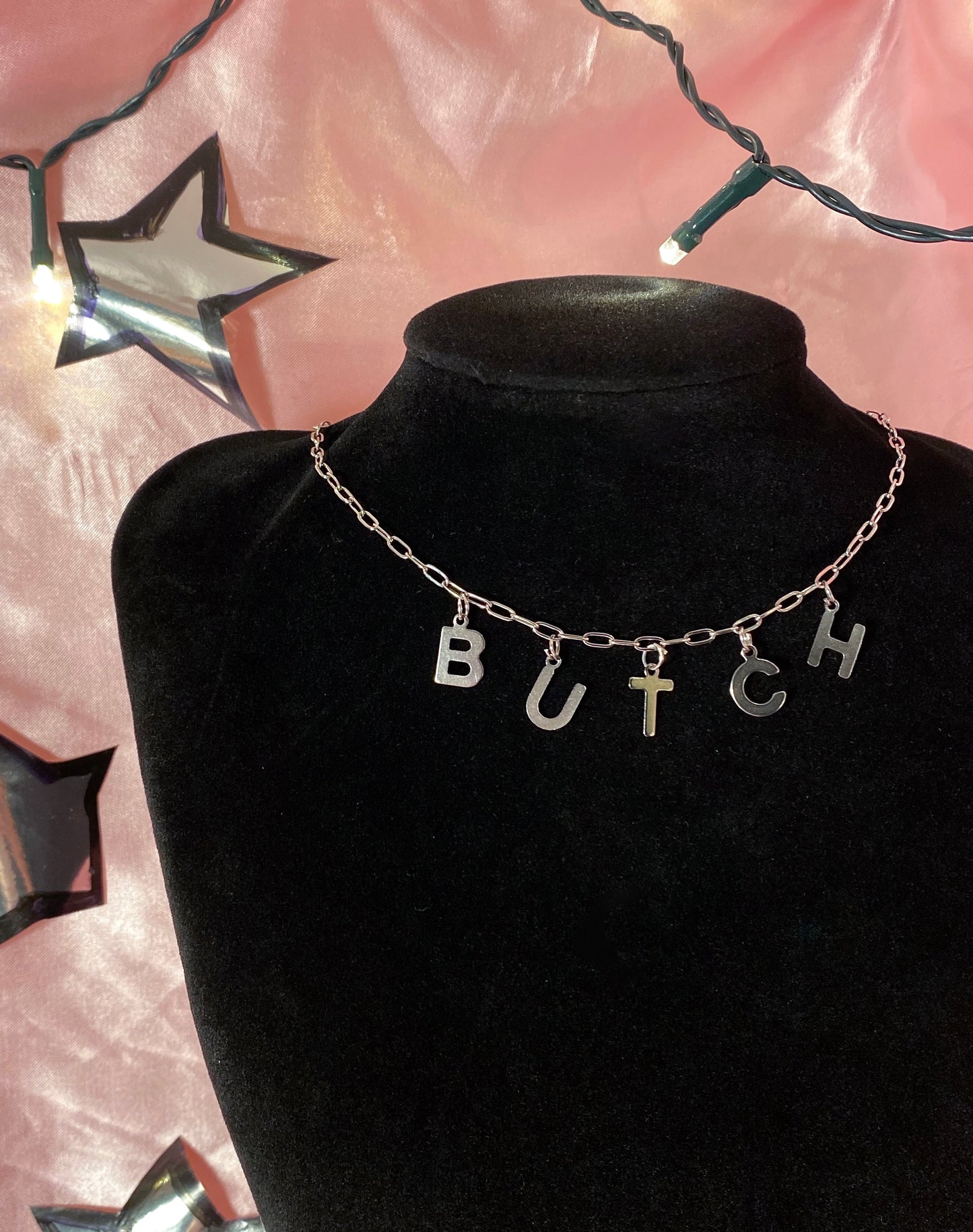 BUTCH letter necklace, 100% stainless steel