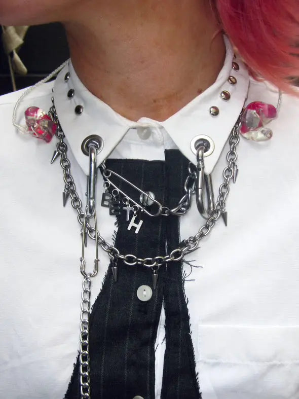Custom Name or Word kilt pin chain chunky choker necklace Leftbians