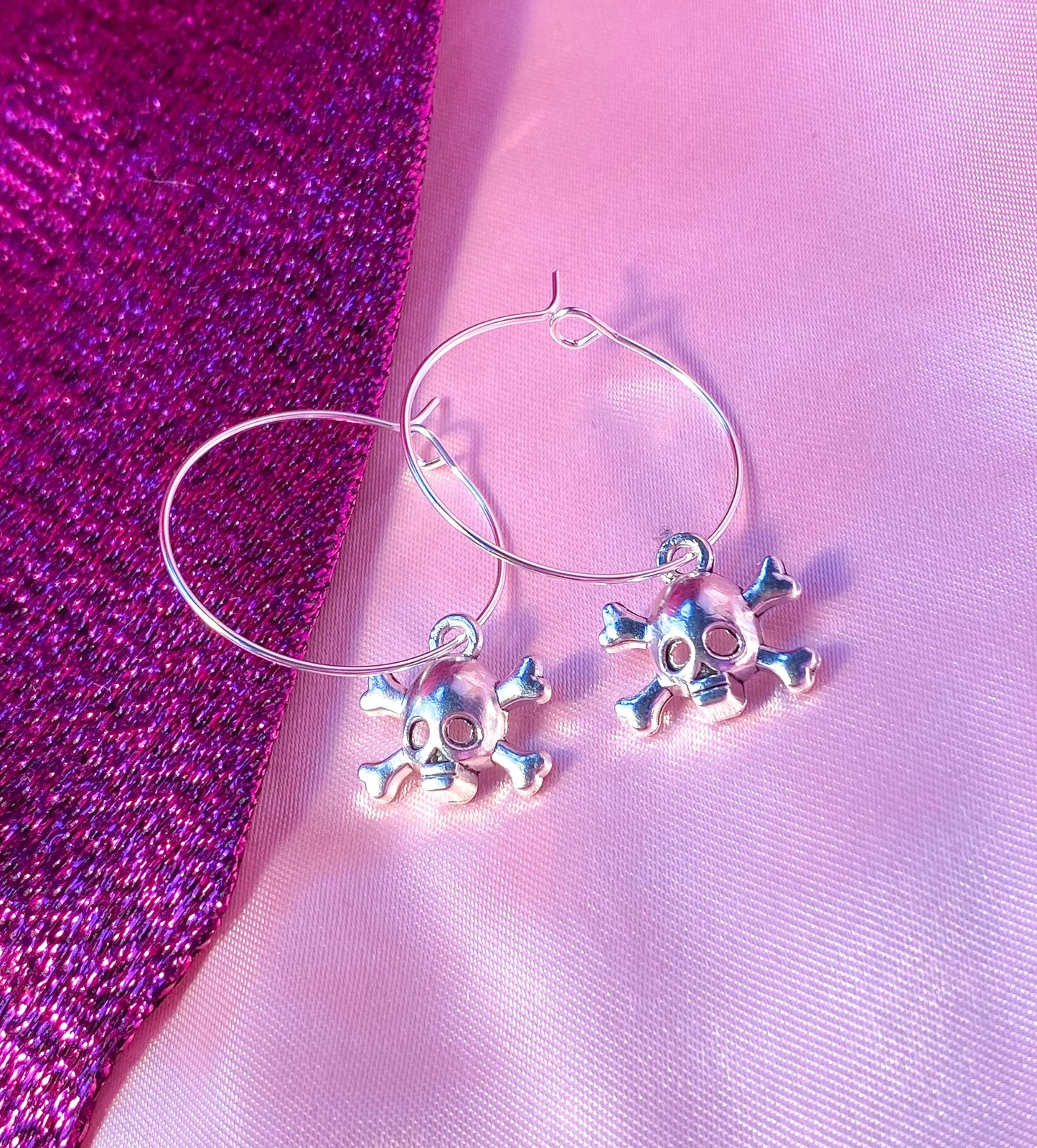 Skull hoop earrings, halloween earrings Leftbians