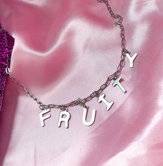 FRUITY letter necklace, 100% stainless steel Leftbians