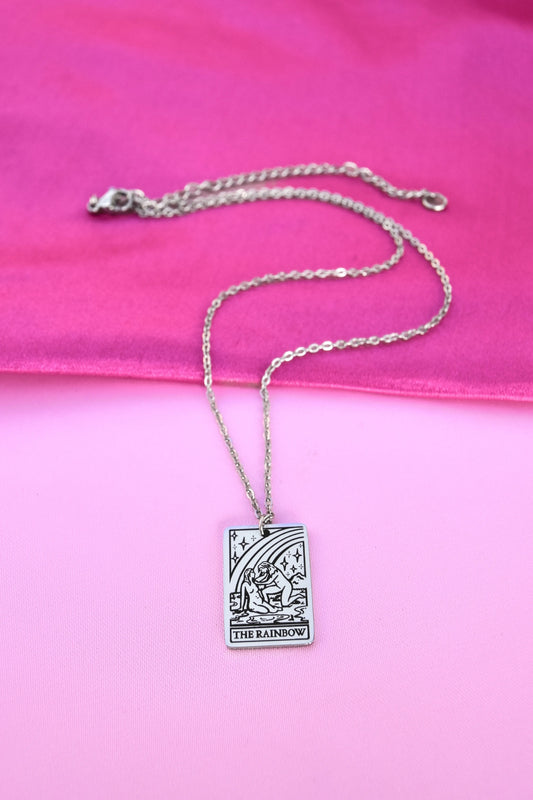 The Rainbow Tarot Card Stainless Steel Necklace Leftbians