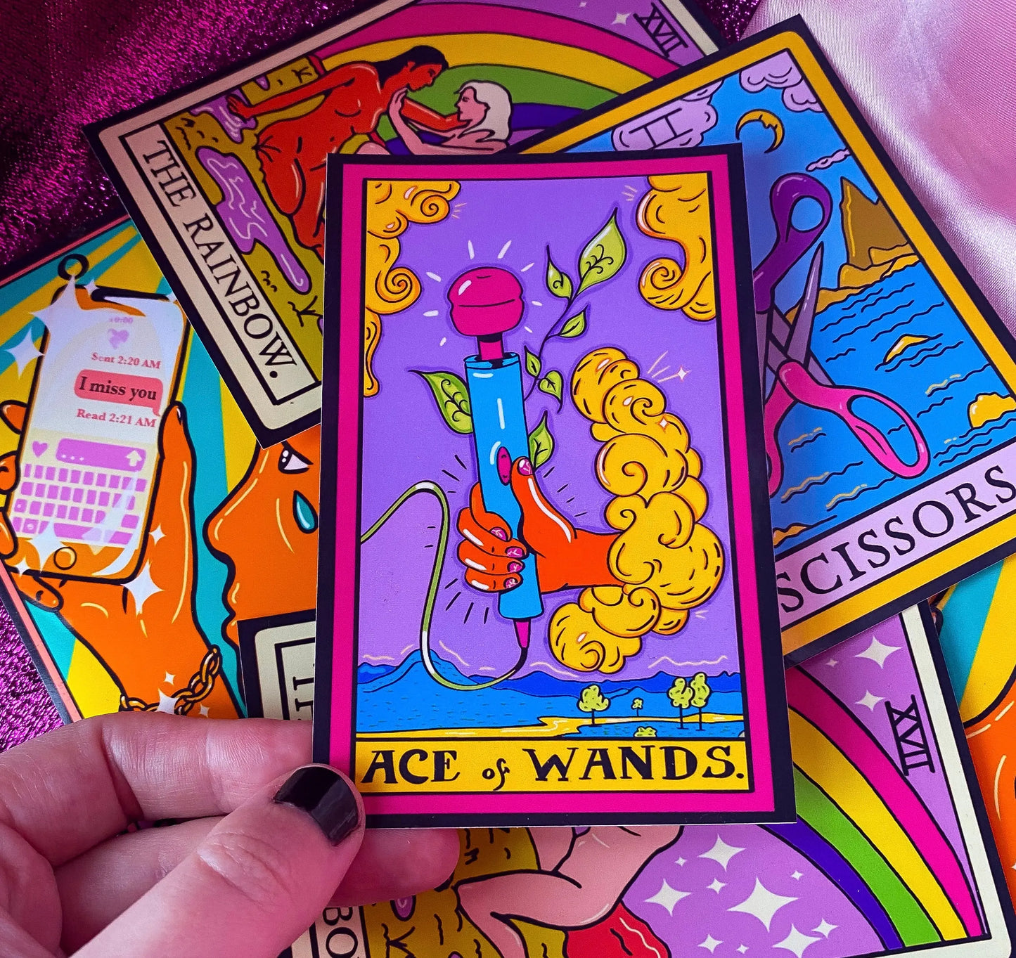 Ace of Wands tarot card sticker Leftbians