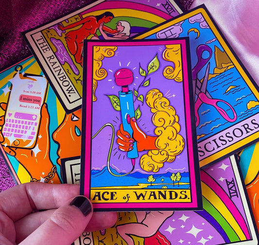 Ace of Wands tarot card sticker Leftbians