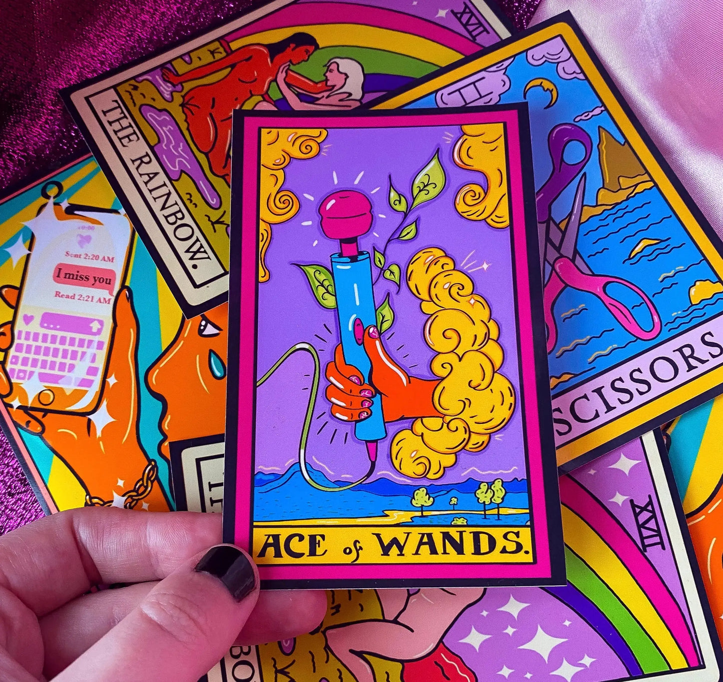Ace of Wands tarot card sticker Leftbians