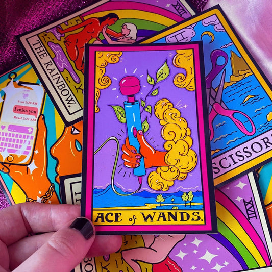 Ace of Wands tarot card sticker Leftbians