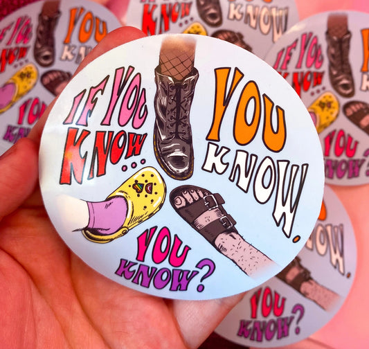 Funny sapphic lesbian shoes sticker Leftbians