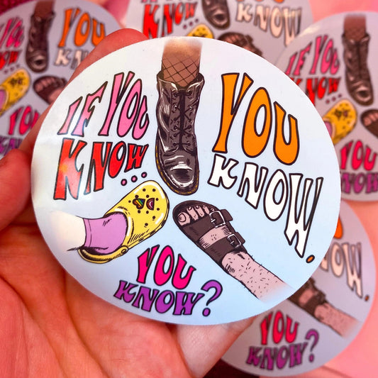 Funny sapphic lesbian shoes sticker Leftbians