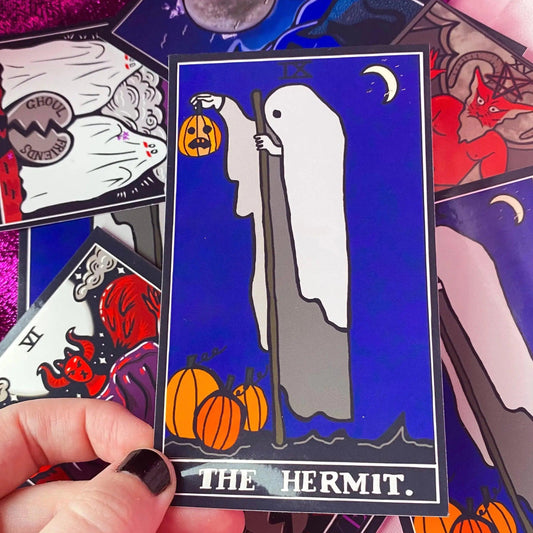 The Hermit tarot card halloween sticker Leftbians