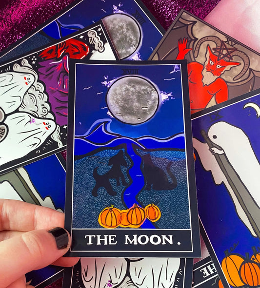 The moon tarot card sticker Leftbians