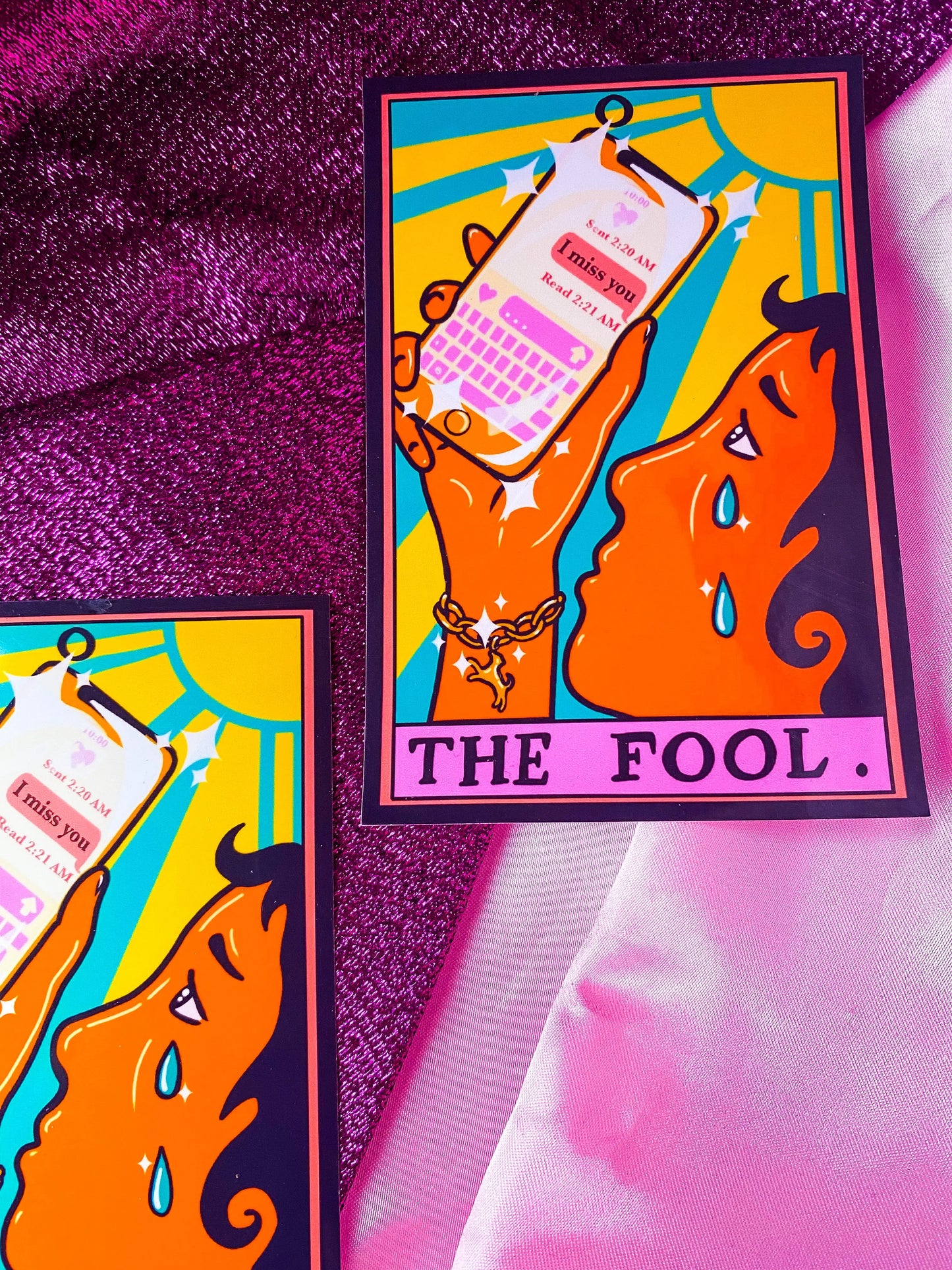 The Fool tarot card sticker Leftbians