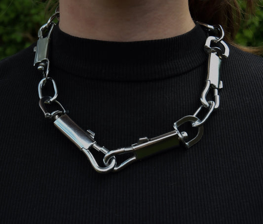 Multiple chunky clasps jean chain and necklace Leftbians