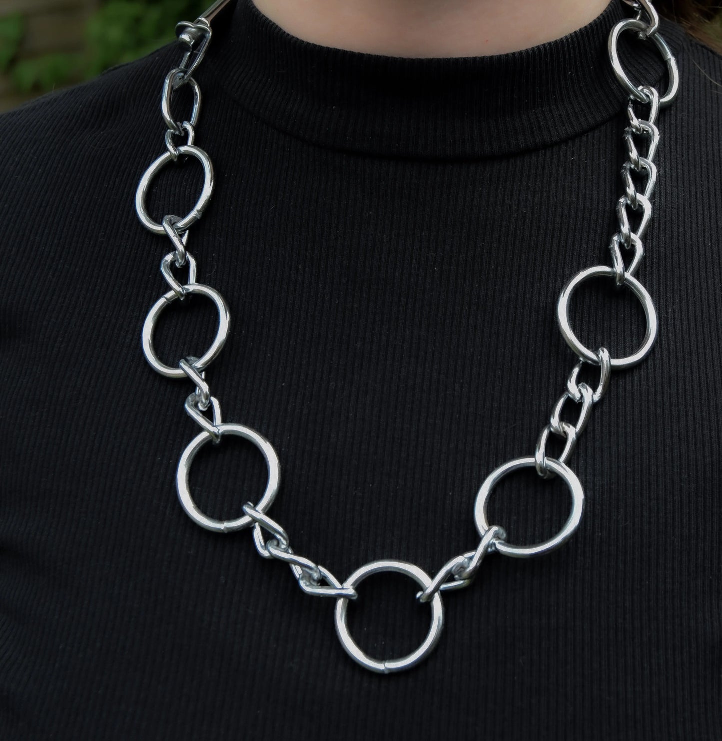 Long Multiple O ring and Chain Jean Chain and Necklace Leftbians