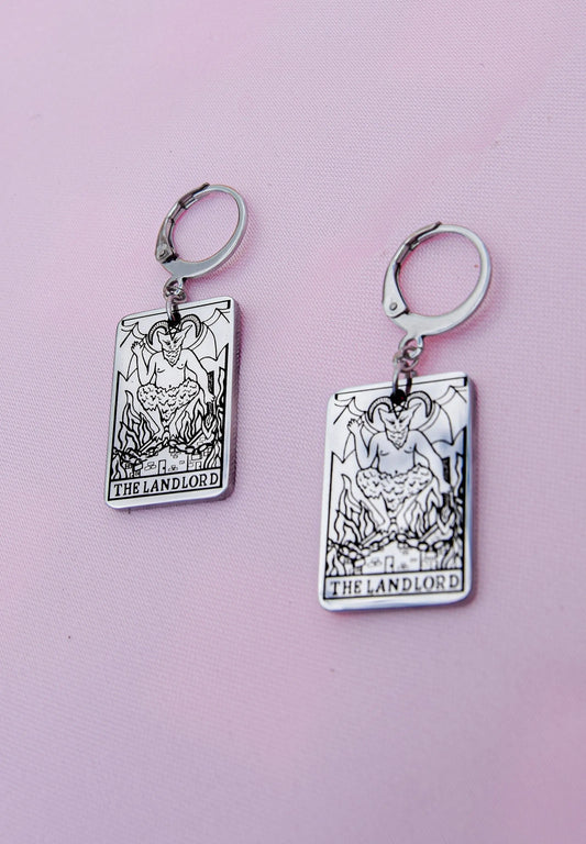 The Landlord tarot card earrings in 304 stainless steel Leftbians