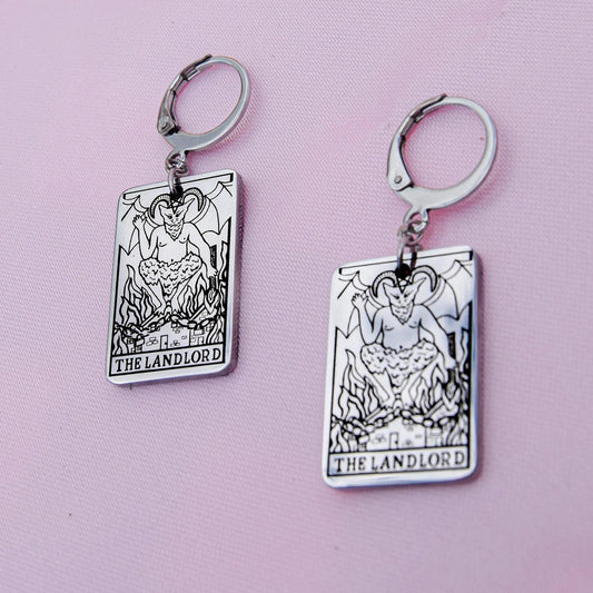 The Landlord tarot card earrings in 304 stainless steel Leftbians
