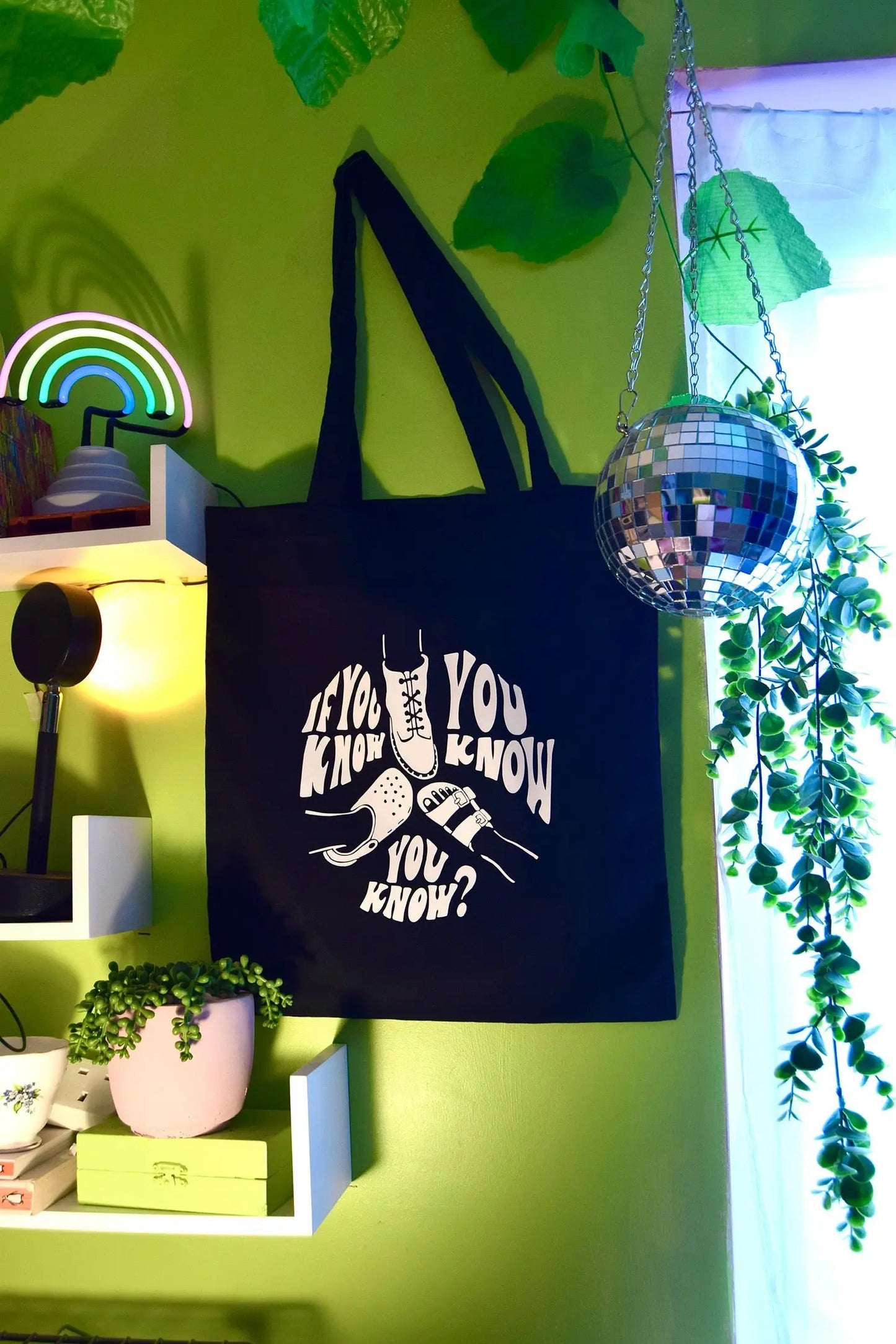 Crocs Stocks and Docs (If You Know, You Know) tote bag in black Leftbians