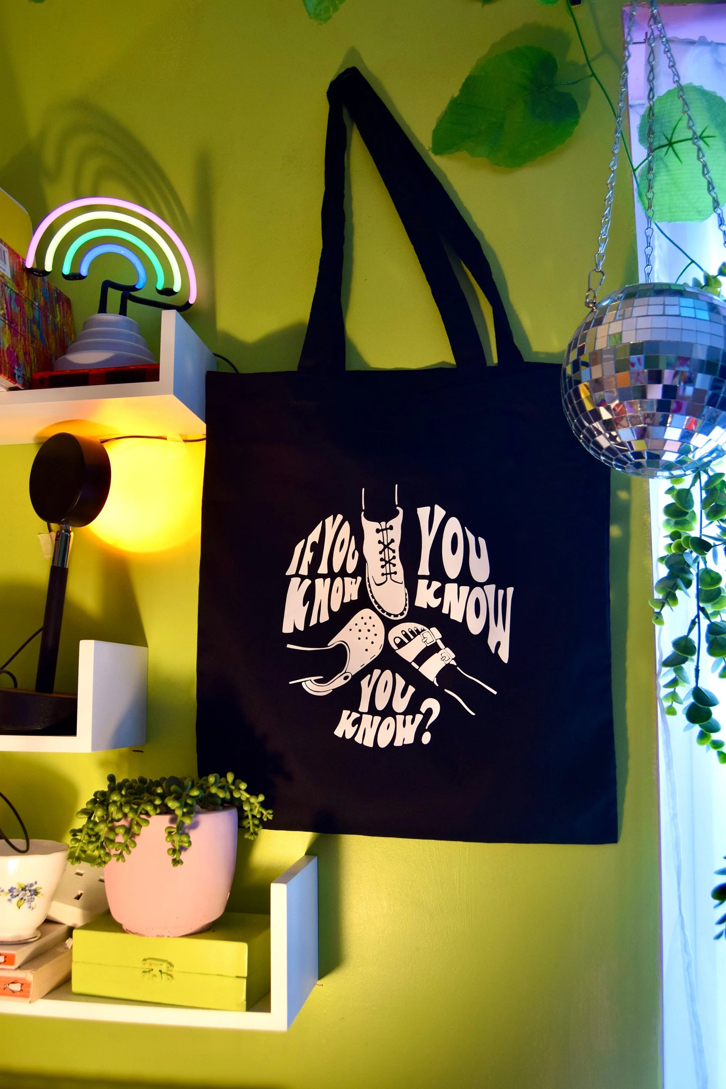 Crocs Stocks and Docs (If You Know, You Know) tote bag in black Leftbians
