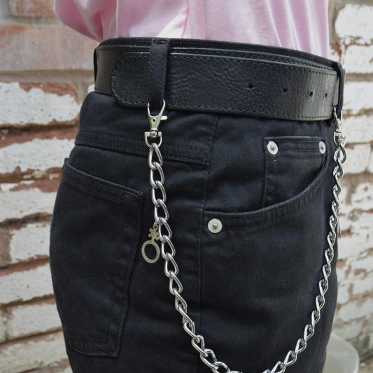 Jean chain with multiple Non binary symbol charms Leftbians