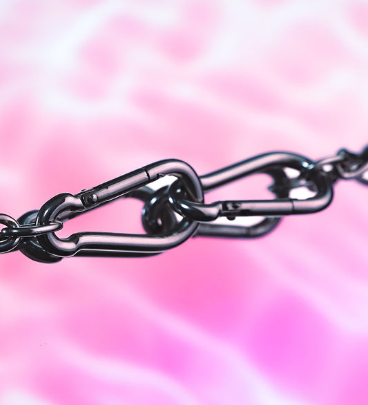 Double carabiner chain necklace and jean chain