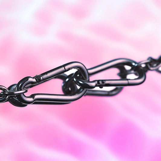 Double carabiner chain necklace and jean chain Leftbians