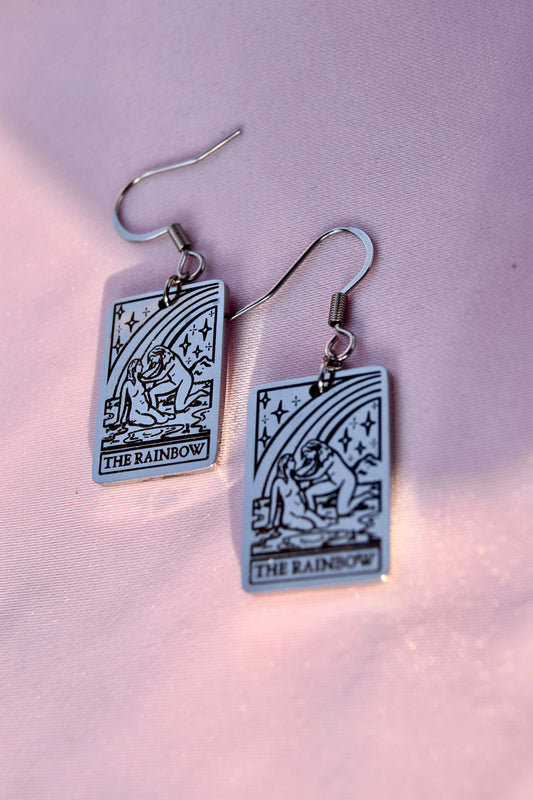 The Rainbow Tarot Card Stainless Steel Earrings Leftbians