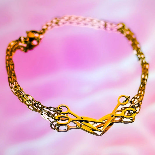 Gold Scissor bracelet in 304 stainless steel Leftbians