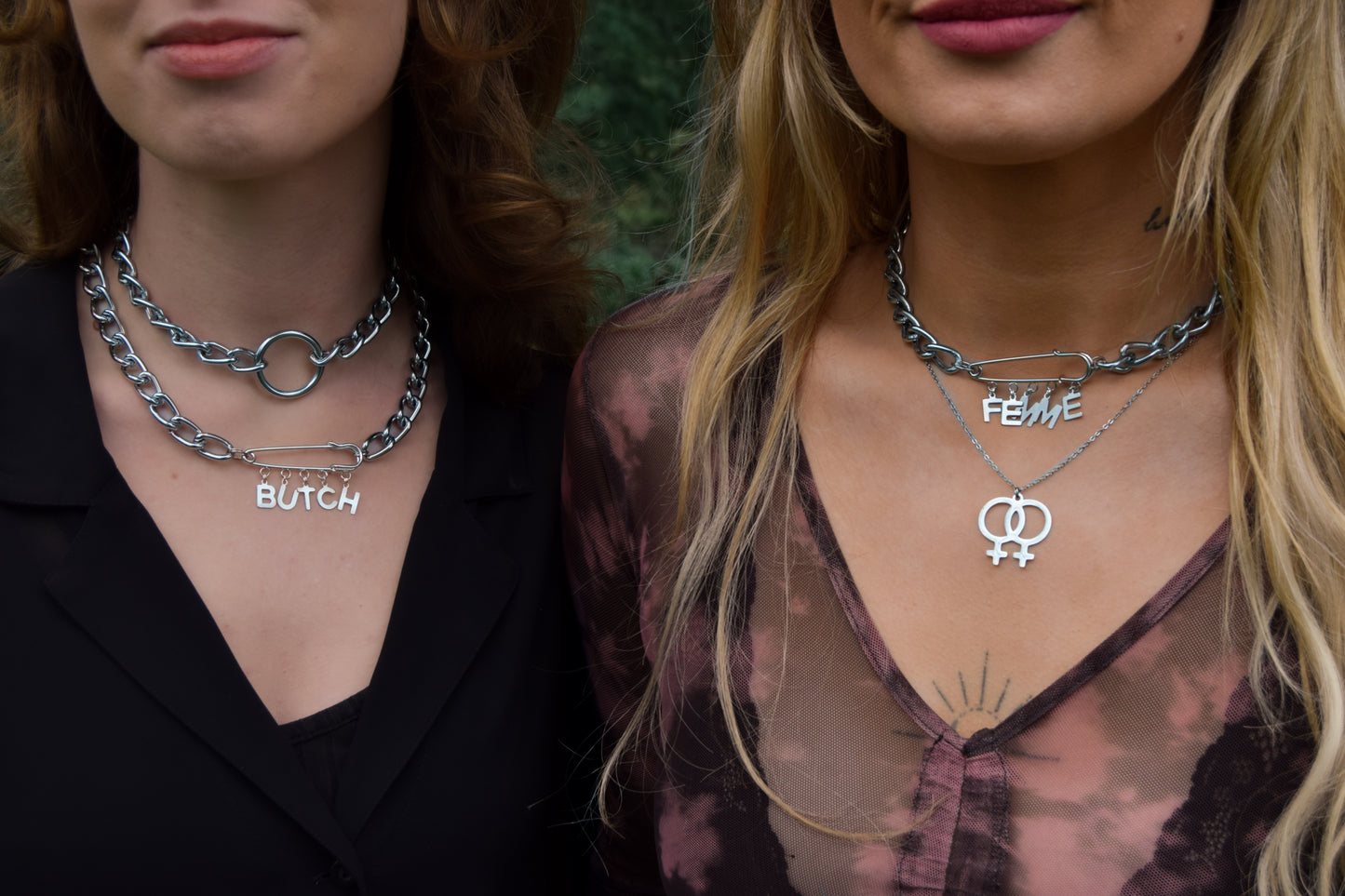 O ring chain choker necklace