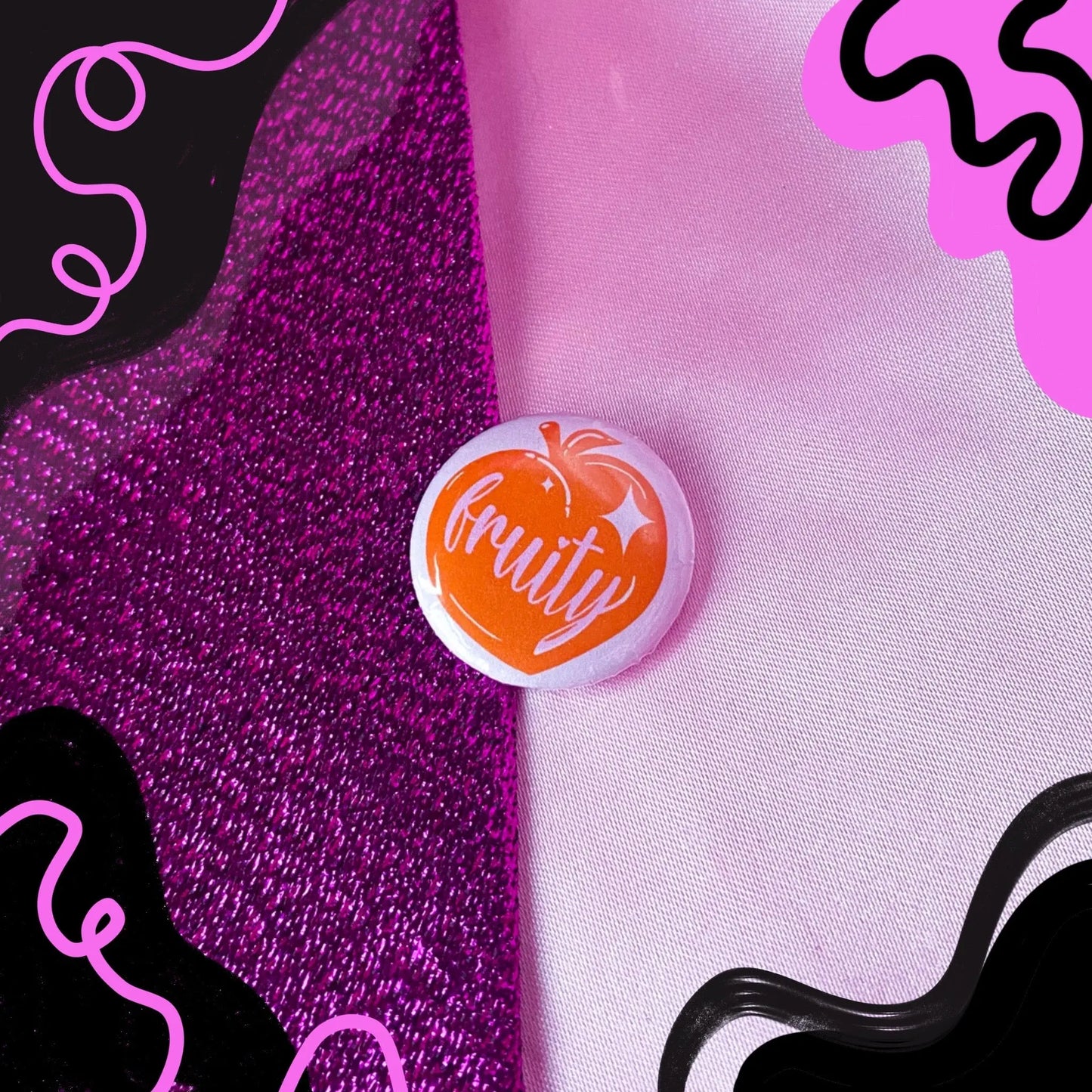 Fruity peach gay pride badge Leftbians