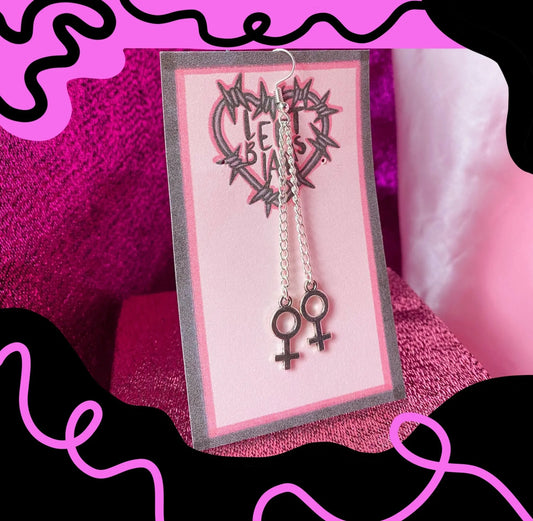 Venus charm dangle drop earrings Leftbians