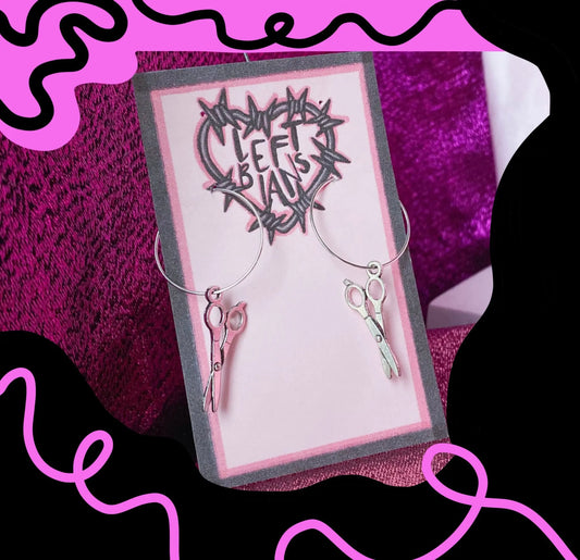 Scissor hoop earrings Leftbians