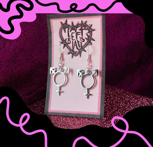 Transgender symbol stainless steel earrings Leftbians
