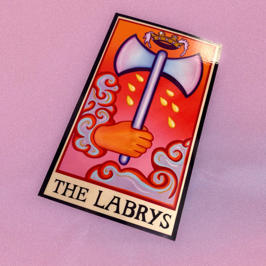 The Labrys tarot card sticker Leftbians