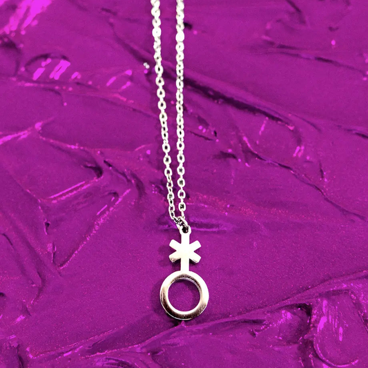 Non binary symbol necklace, 304 stainless steel Leftbians