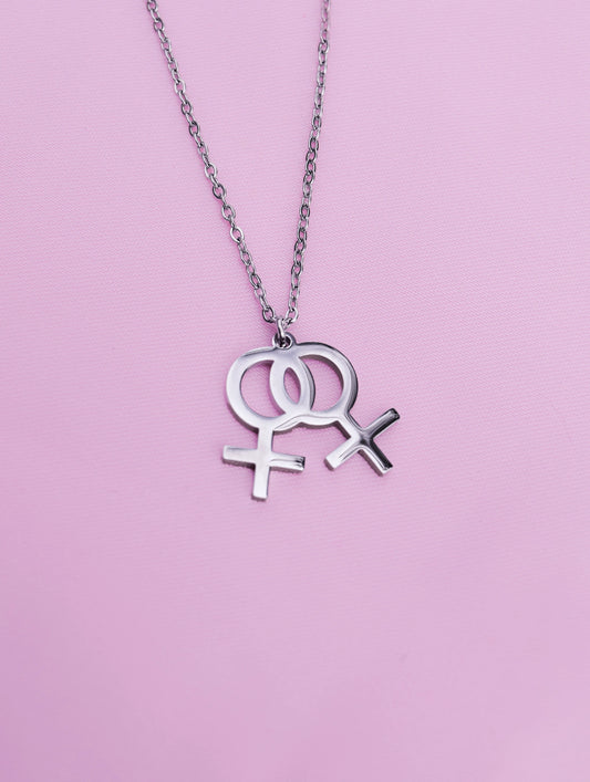 Double venus symbol necklace in 304 stainless steel Leftbians