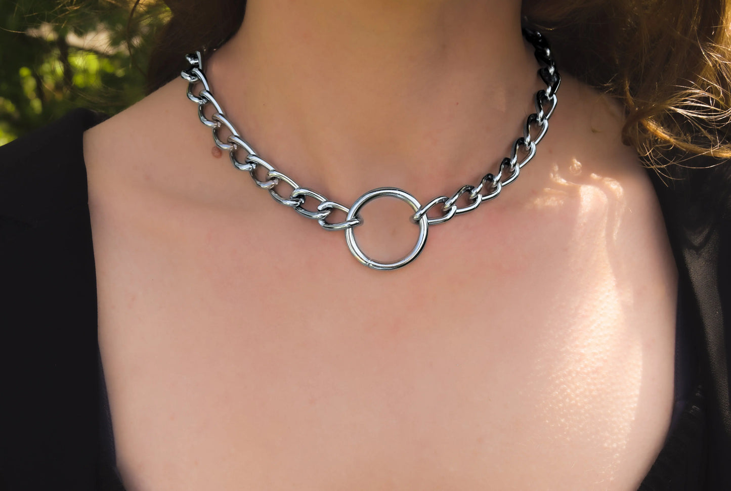 O ring chain choker necklace Leftbians