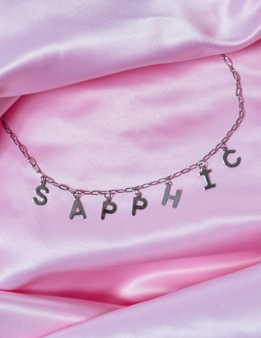 SAPPHIC stainless steel letter charm necklace Leftbians