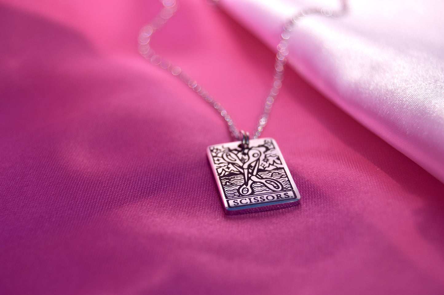 The Scissors Tarot Card Stainless Steel Necklace