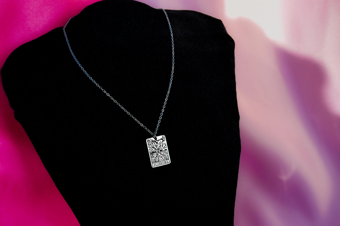 The Scissors Tarot Card Stainless Steel Necklace Leftbians