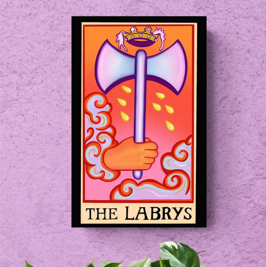 The Labrys tarot card art print Leftbians