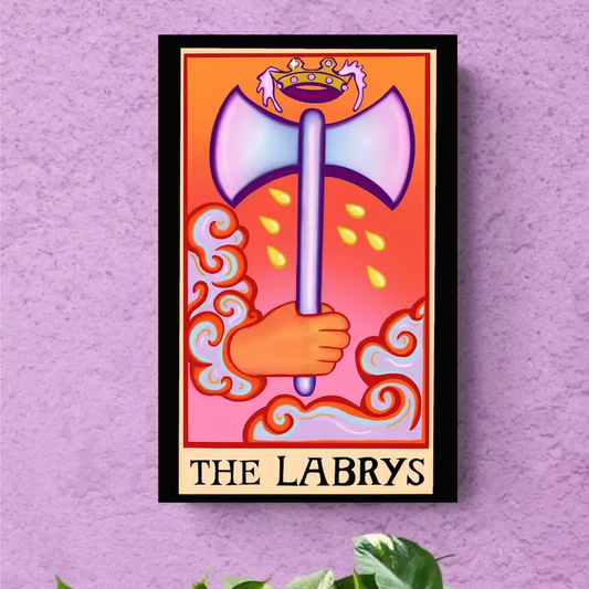 The Labrys tarot card art print Leftbians