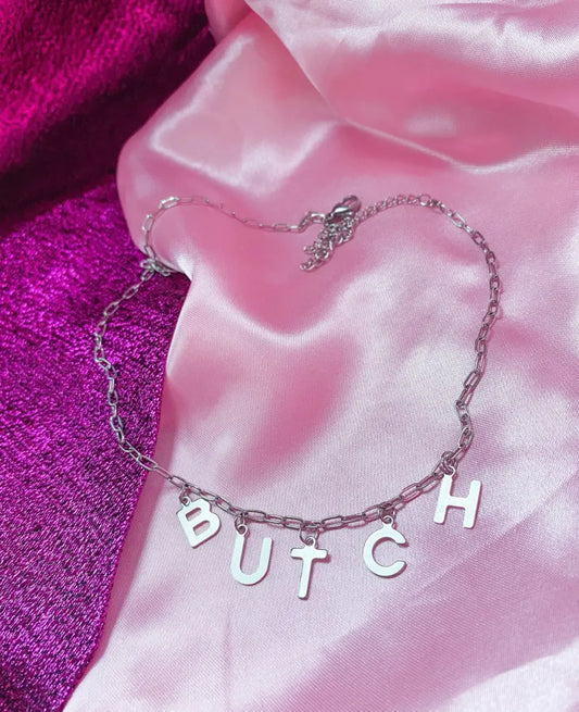 BUTCH letter necklace, 100% stainless steel Leftbians