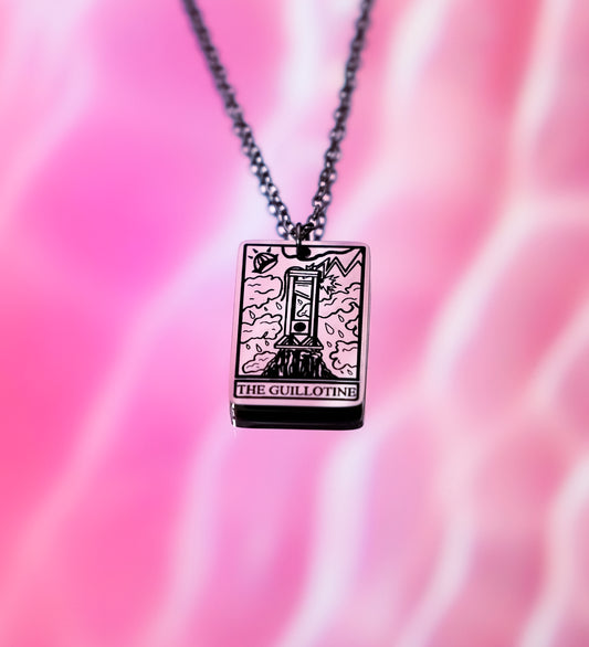 The Guillotine Tarot Card Stainless Steel Necklace