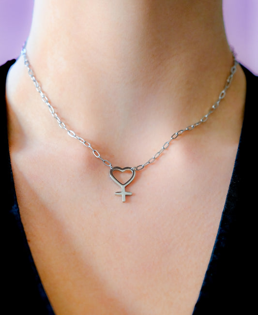 Heart venus necklace in 304 stainless steel