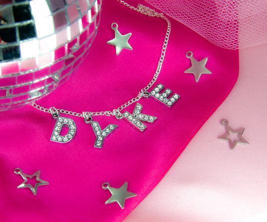 DYKE Diamanté sparkly necklace Leftbians
