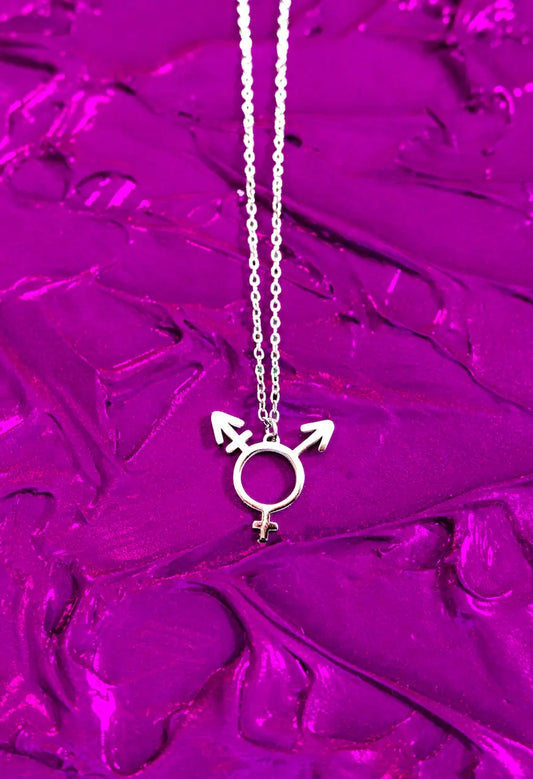 Transgender symbol necklace, 304 stainless steel Leftbians