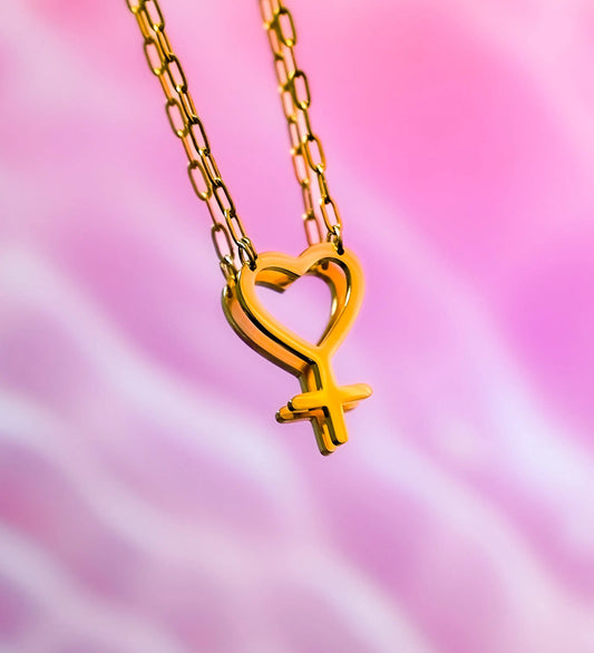 Gold Heart Venus necklace in 304 stainless steel Leftbians