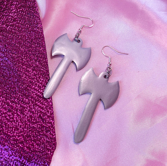 Silver Labrys double axe earrings Leftbians