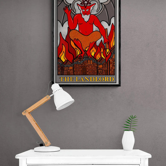 The landlord, The Devil inspired tarot card art print Leftbians