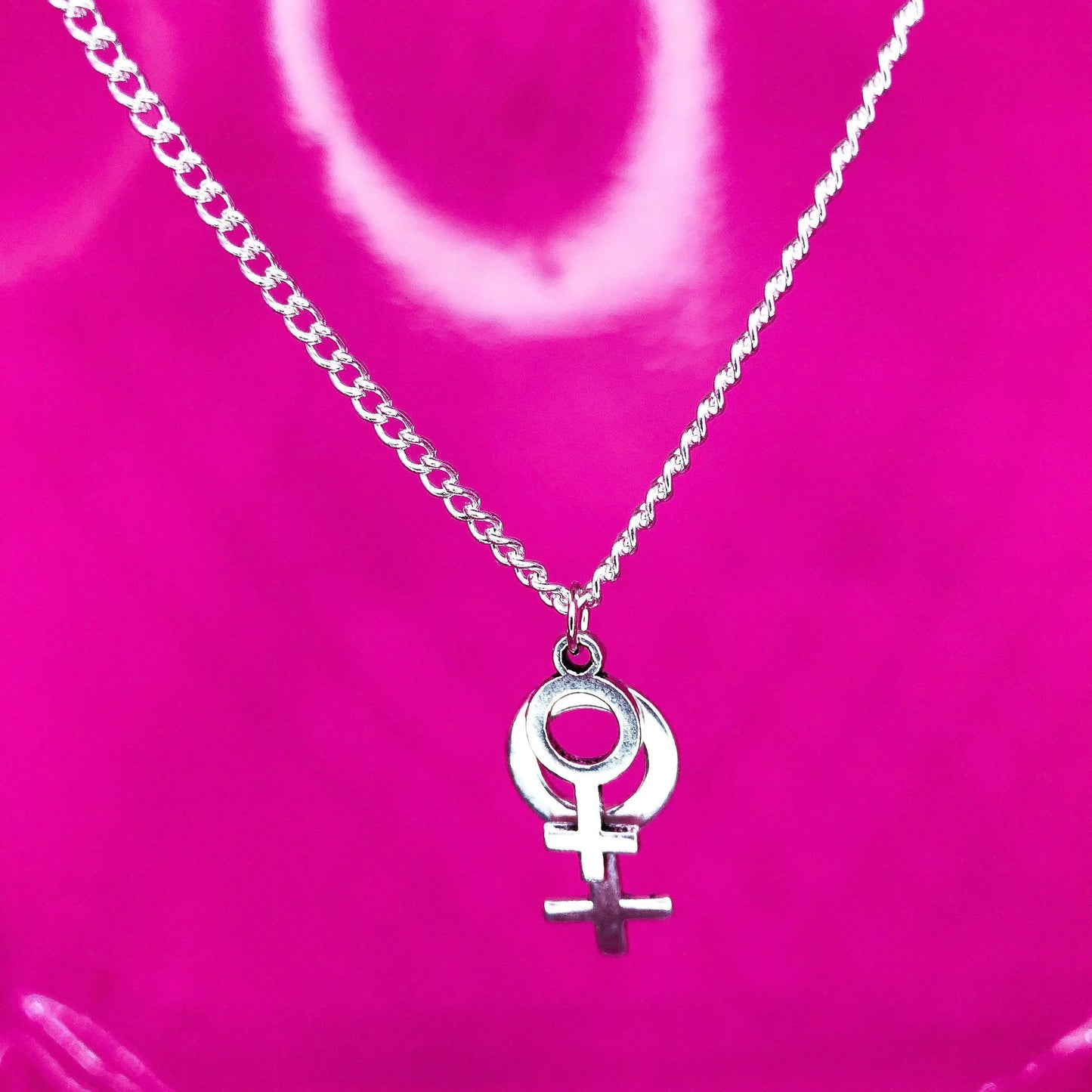 Double Venus symbol necklace Leftbians